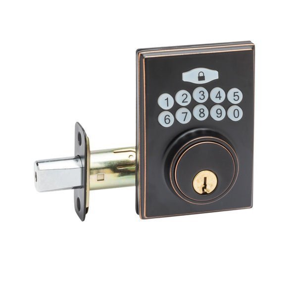 Copper Creek Fashion Single Cylinder Keypad Electronic Deadbolt, Tuscan Bronze DBF3410TB